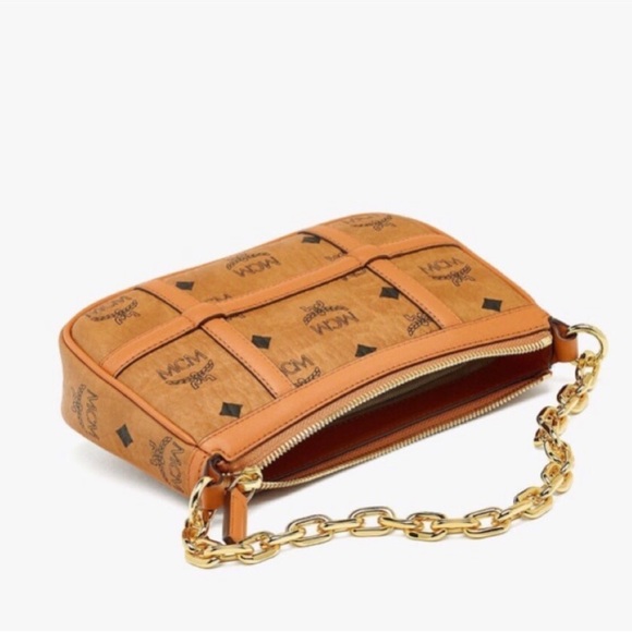 SALE rare mcm aren gold chain crossbody purse - Picture 2 of 9
